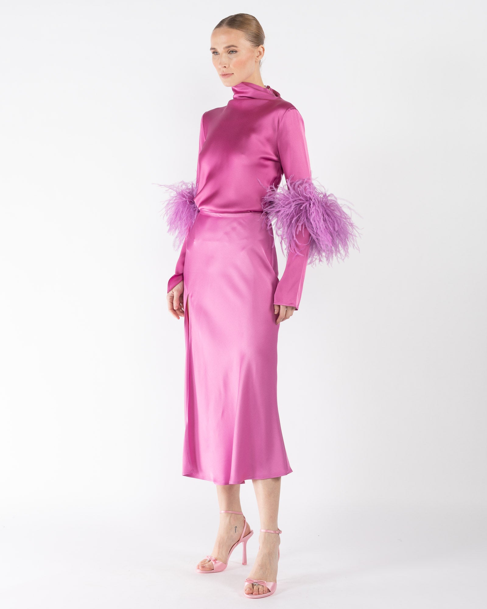 Satin Midi Skirt