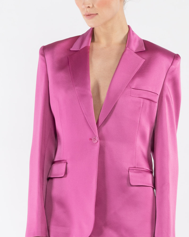 Satin Shoulder Blazer