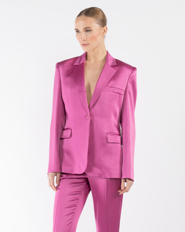 Satin Shoulder Blazer