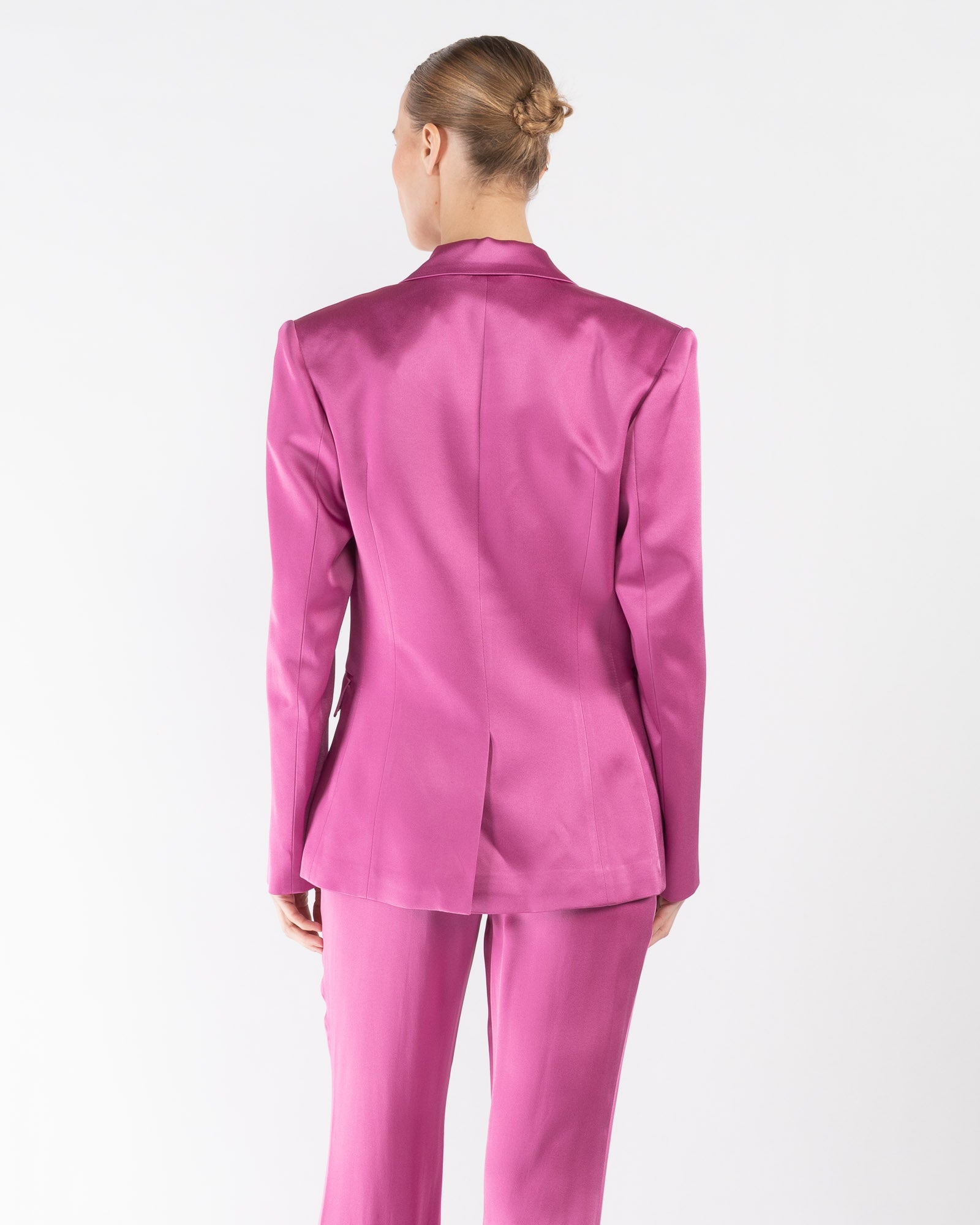 Blazer à épaules en satin