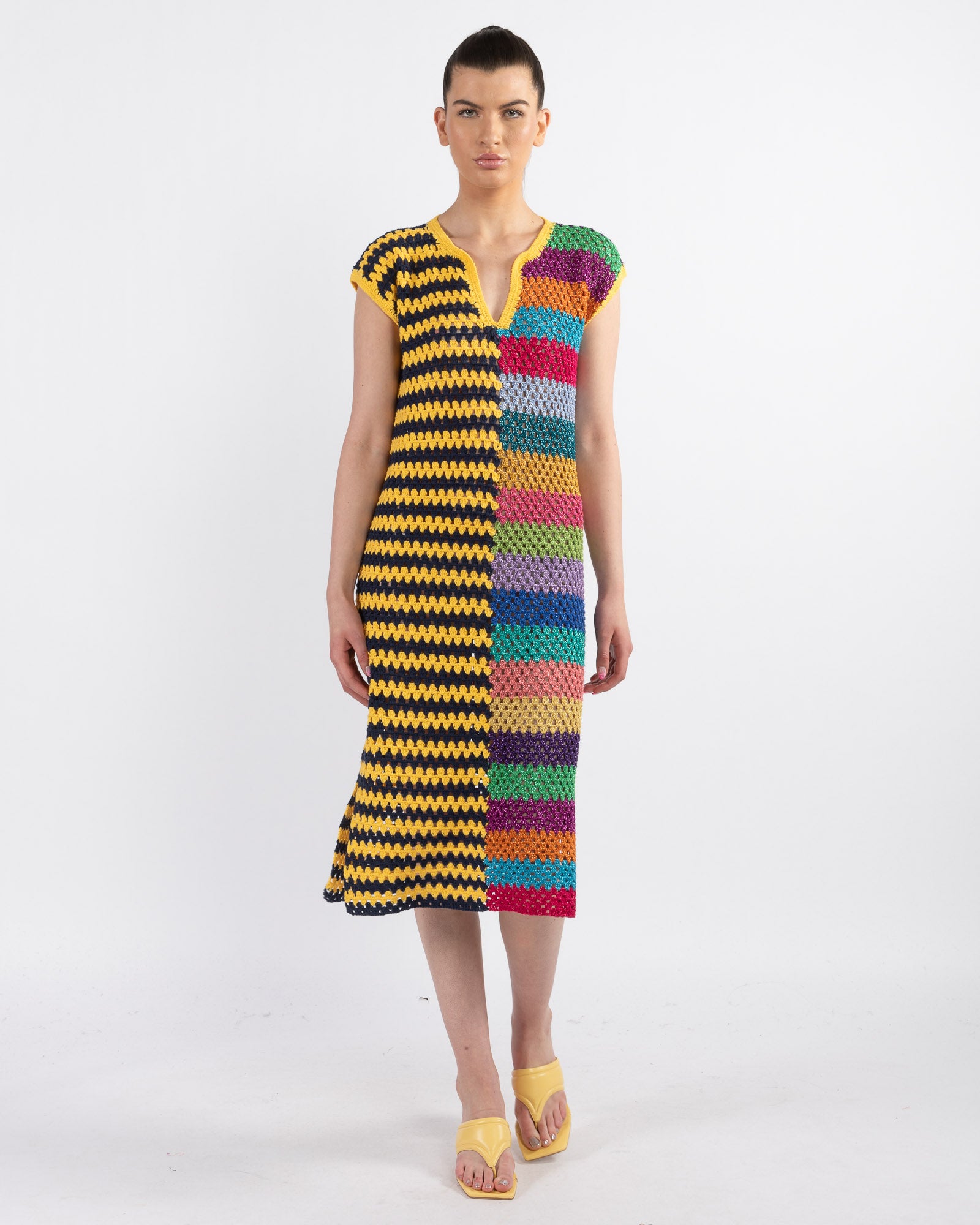 ROSE CARMINE Djelaba Dress Black YELLOW / 1 ROSE CARMINE Djelaba Dress Black YELLOW / 1