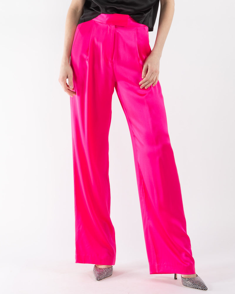 High-rise wide-leg silk pants in pink - The Sei