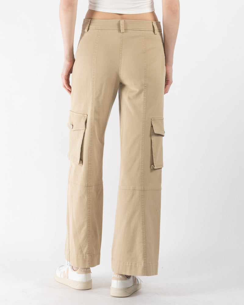Khaki Wide Leg Cargo Pants, Pants