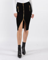 Zip Knee Length Skirt