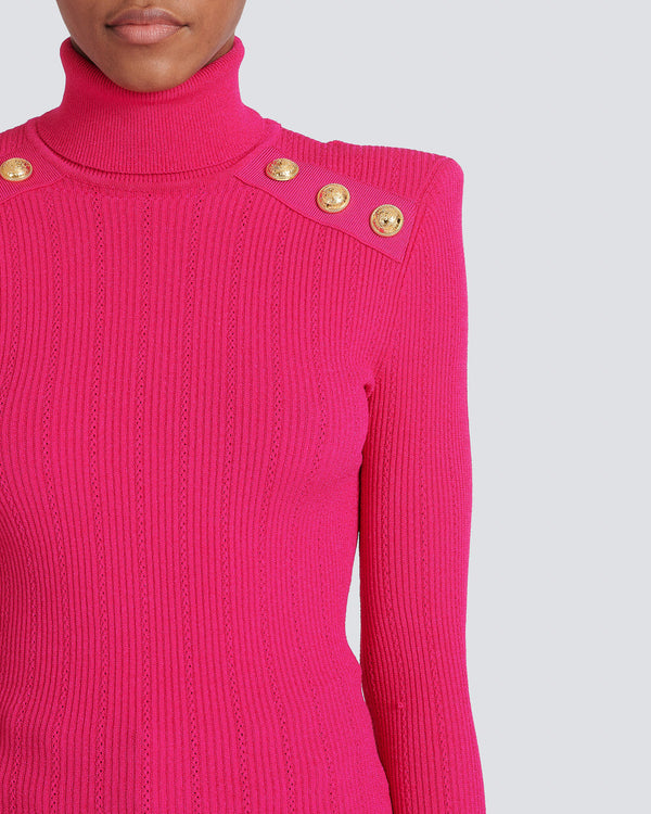 BALMAIN - Button Trim Turtleneck Sweater | Luxury Designer Fashion | tntfashion.ca