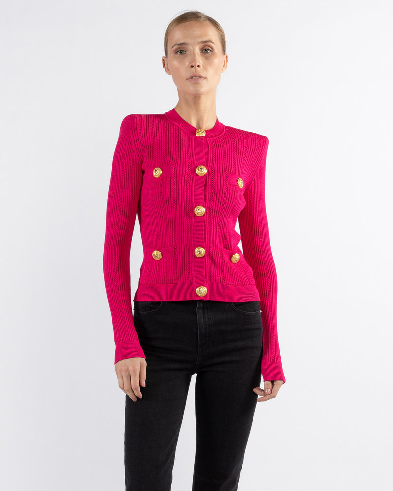 Button Knit Short Cardigan - BALMAIN | Luxury Designer Fashion