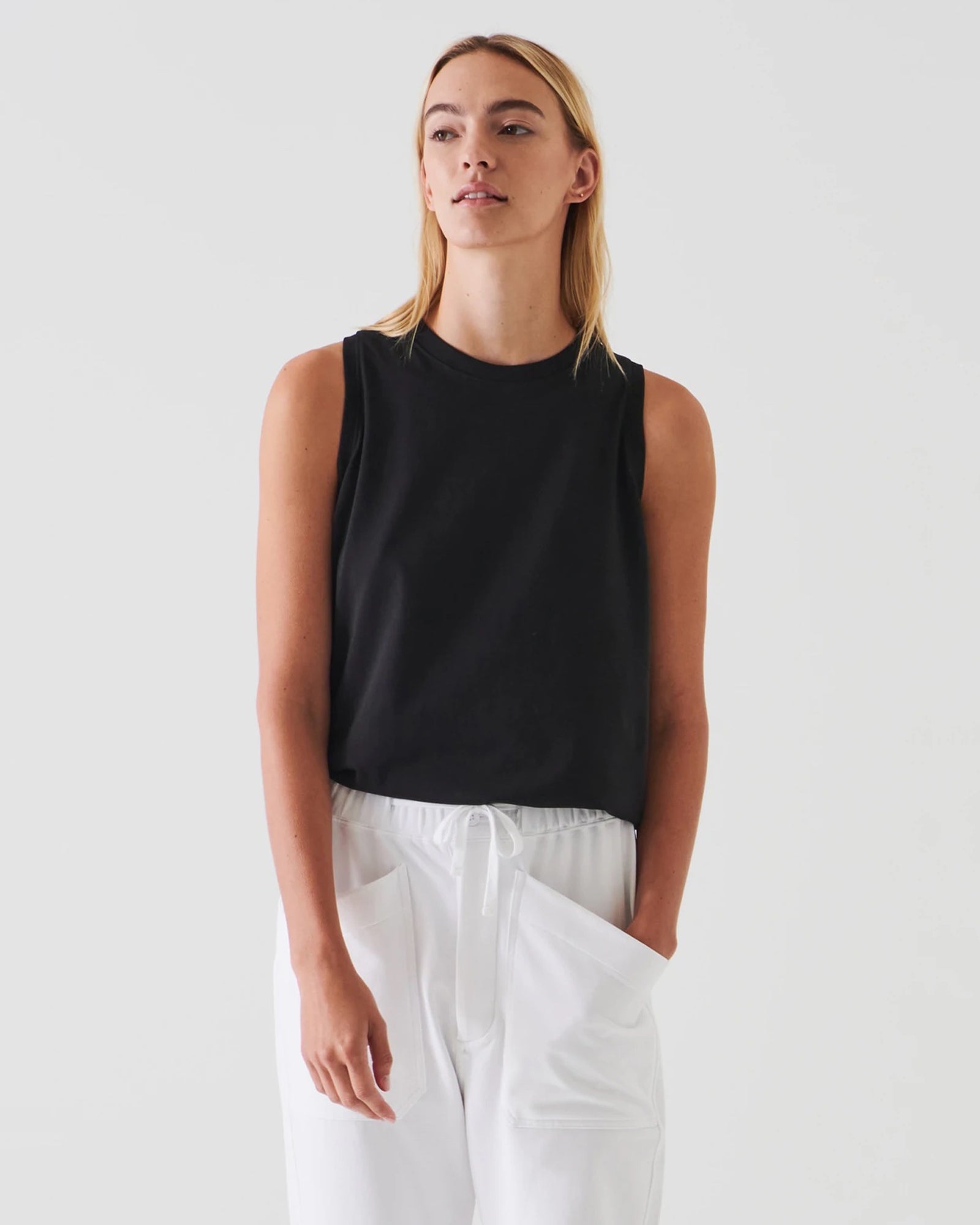 PATRICK ASSARAF - Boyfriend Crew Tank Top | Luxury Designer Fashion | tntfashion.ca