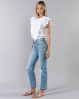 VERONICA BEARD - Bea Ruffle T-Shirt | Luxury Designer Fashion | tntfashion.ca