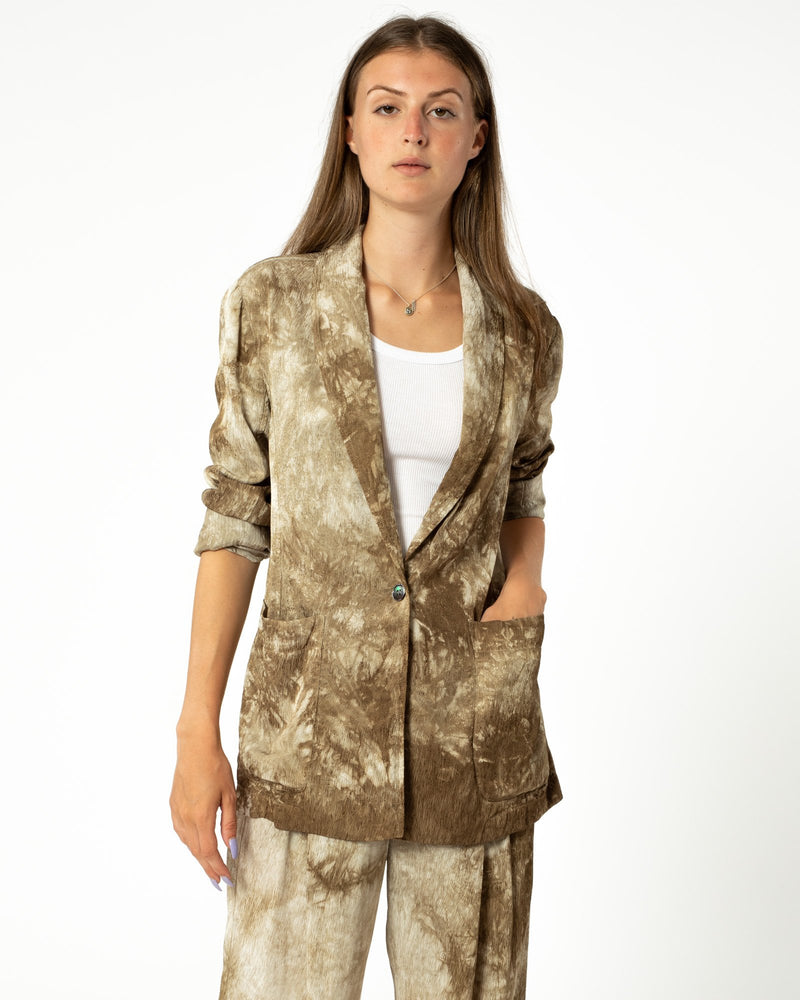 RAQUEL ALLEGRA - Tie Dye Boyfriend Shawl Blazer | Luxury Designer Fashion | tntfashion.ca