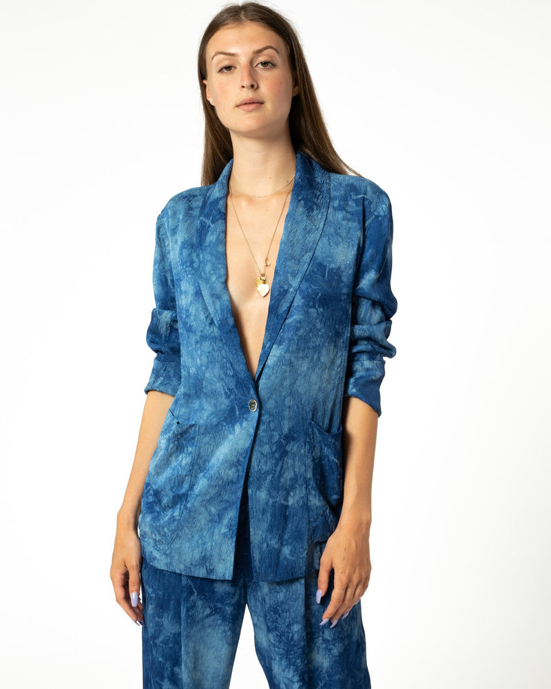 RAQUEL ALLEGRA - Tie Dye Boyfriend Shawl Blazer | Luxury Designer Fashion | tntfashion.ca